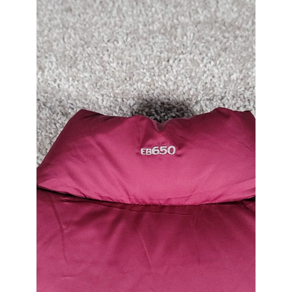 Eddie Bauer EB 650 Vest Womens XL Burgundy Down Filled Puffer Full Zip Pockets